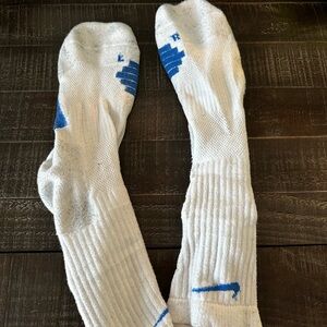 Nike Men's White and Blue Athletic Socks